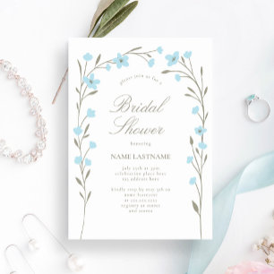 Invitación Algo Simple Flor Azul Flora Silvestre Ducha Britán