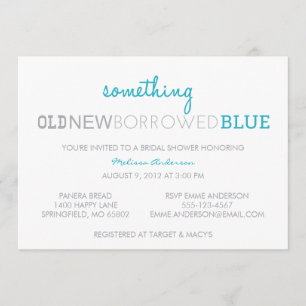 Invitación Algo viejo, nuevo, prestado, azul
