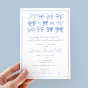 Invitación Algo viejo, nuevo y prestado Blue Bows Bridal Show