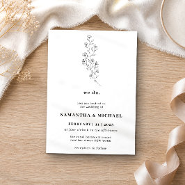 Invitación Algodón Boho Blanco Claro Botánico hacemos