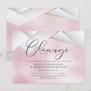 Invitación Algodón de Azúcar Rosa Perla Facetas Boda Pospuest