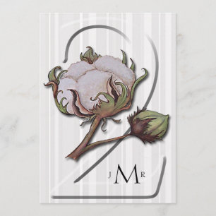 Invitación Algodón en Rayas 2do Aniversario de Boda