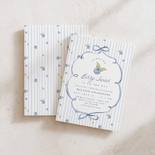 Invitación Alguien Arándano Dulce Azul Baby Shower