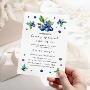 Invitación Alguien Berry Especial Baby 1er cumpleaños Blueber