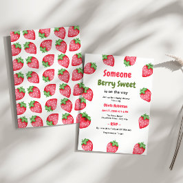 Invitación Alguien Berry Sweet Strawberry Baby Shower