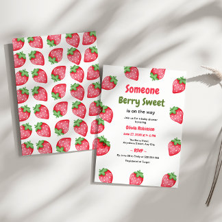 Invitación Alguien Berry Sweet Strawberry Baby Shower