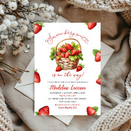 Invitación Alguien Berry Sweet Strawberry Theme Baby Shower