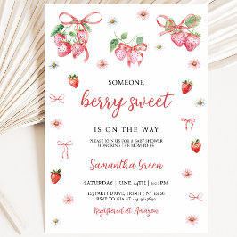 Invitación Alguien Fresa Dulce Baby Shower