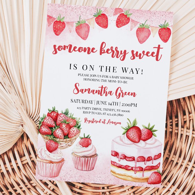 Invitación Alguien Fresa Dulce Shower de Bebé (Subido por el creador)