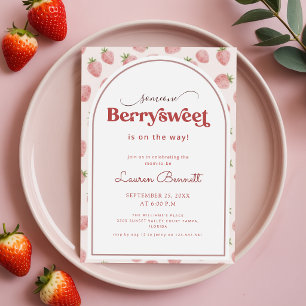 Invitación Alguien Fresa Dulce Shower de Bienvenida para el B