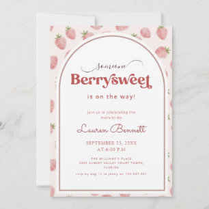 Invitación Alguien Fresa Dulce Shower de Bienvenida para el B