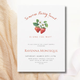 Invitación Alguien muy dulce y limpio: Fresa, Baby Shower