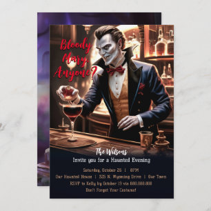 Invitación "¿Alguien sangrienta a Mary?, Halloween con vampir