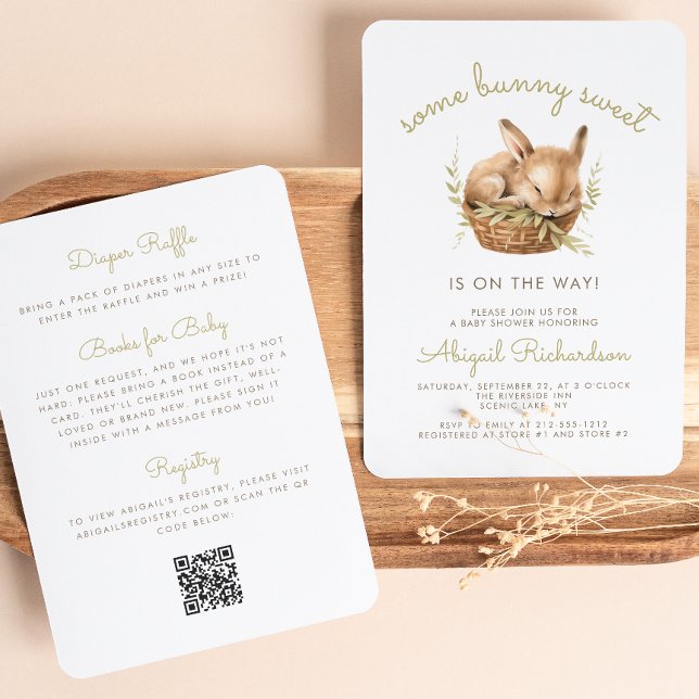 Invitación Algun Conejito Dulce Código QR Neutral Cumpleaños  (Subido por el creador)