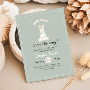 Invitación Algún Conejito en Camino Dulce Cumpleaños del Bebé