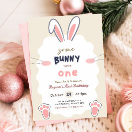 Invitación Algún Conejito está Cumpliendo Un Año Primer Cumpl
