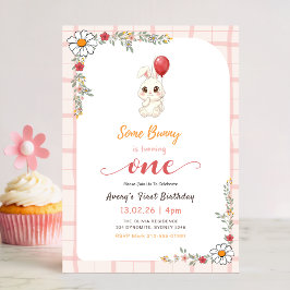 Invitación Algún Conejito está Cumpliendo Un Primer Cumpleaño