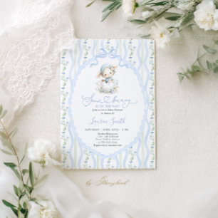 Invitación Algún Conejito Está En Camino Baby Shower Niño