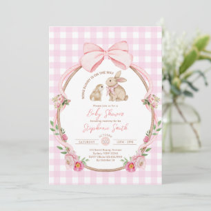 Invitación Algún Conejito Está En Camino Cumpleaños Rosa de I