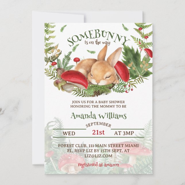 Invitación Algun Conejo Baby Shower (Anverso)