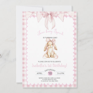 Invitación Algún conejo cumple un año, cumpleaños de niña, cu