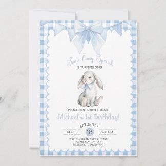 Invitación Algún conejo cumple un año, cumpleaños de niño, cu