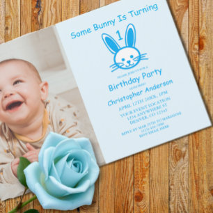 Invitación Algún conejo cumple uno: Primer cumpleaños