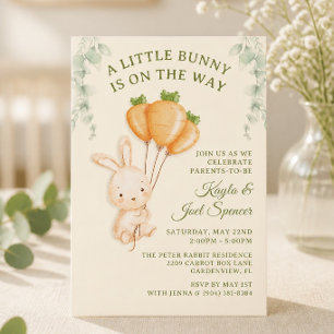 Invitación Algun Conejo En Camino Cumpleaños Globo De Zanahor