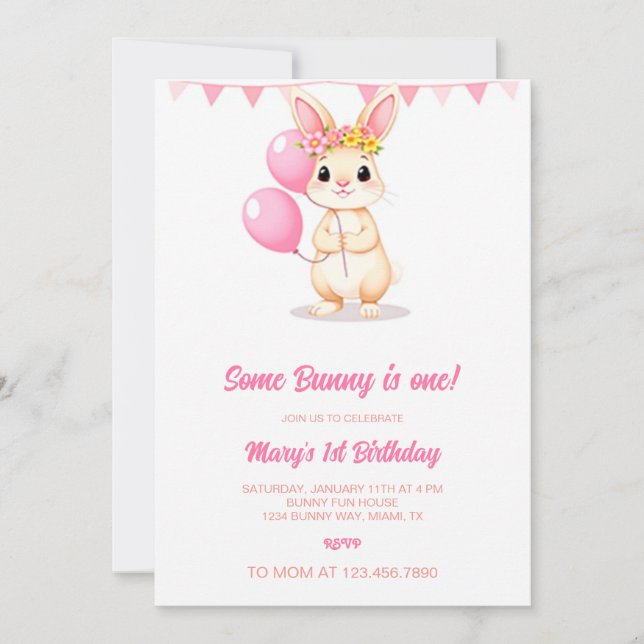 Invitación Algún conejo es una invitación, algún conejo se vu (Anverso)