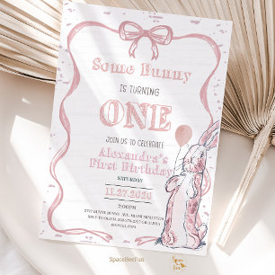 Invitación Algún conejo es uno y conejo de Pascua de primaver