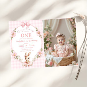 Invitación Algun conejo está cumpliendo un año Foto de cumple