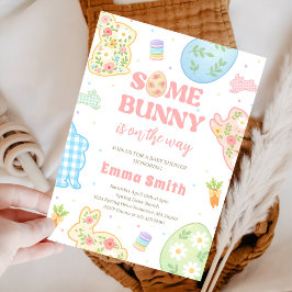 Invitación Algun Conejo Está En Camino Baby Shower