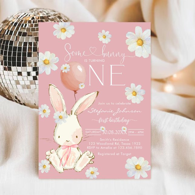 Invitación Algun conejo pequeño conejo primer cumpleaños 1 (Subido por el creador)