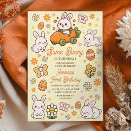 Invitación Alguno Conejito Cumpleaños de Pascua Fiesta de Cum