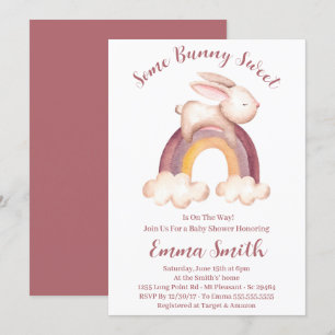 Invitación Alguno Conejo Dulce Aquarela Ducha de Bebé