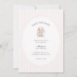 Invitación Alguno Conejo Dulce Rosa Baby Shower Guardar la Fe