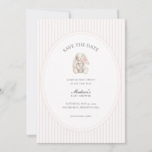 Invitación Alguno Conejo Dulce Rosa Baby Shower Guardar la Fe