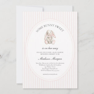 Invitación Alguno Conejo Dulce Rosa Niña Baby Shower 