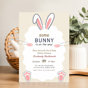 Invitación Alguno Conejo Elegante Fiesta de Bebé de Conejo