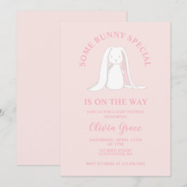Invitación Alguno Conejo Especial Fiesta de Bebé de Cuadros d
