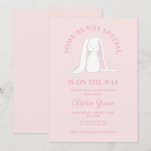 Invitación Alguno Conejo Especial Fiesta de Bebé de Cuadros d