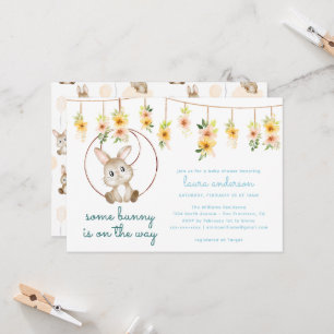 Invitación Alguno Conejo Está En Camino Boho Conejo Baby Show