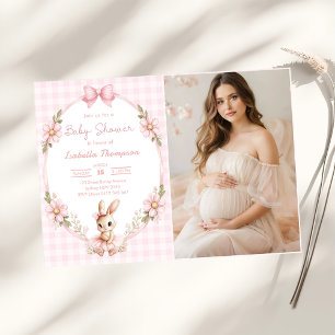 Invitación Alguno Conejo Lindo Foto de Baby Shower