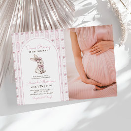 Invitación Alguno Conejo Vintage Conejo Foto de Baby Shower