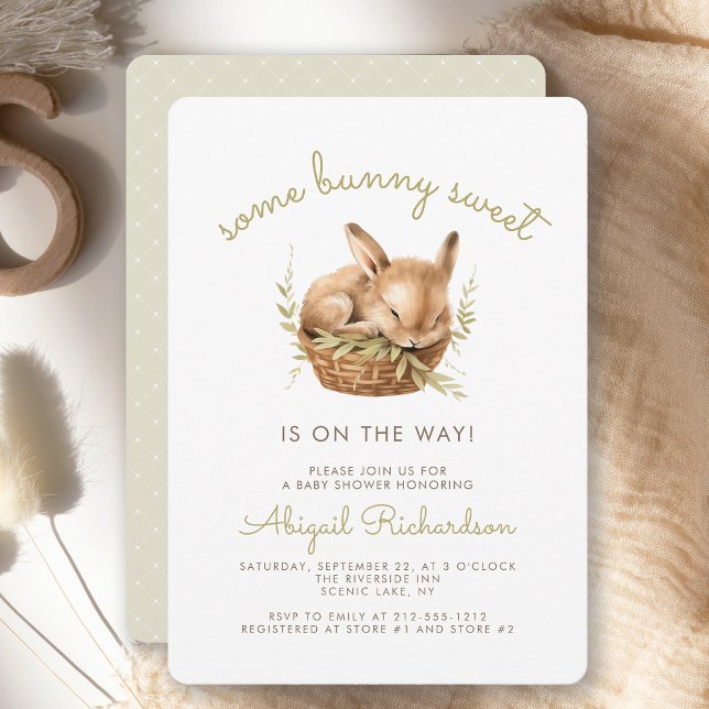Invitación Algunos Baby Shower Neutral dulce conejo (Subido por el creador)