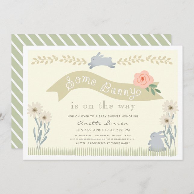 Invitación Algunos Baby Shower neutro de género amarillo cone (Anverso / Reverso)