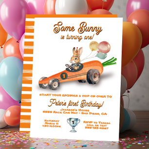 Invitación Algunos Bungalows Race Car Easter Spring Birday