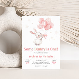 Invitación Algunos Bunny Balloon Birday Party