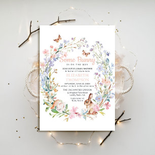Invitación Algunos Bunny Encantados Wildflower Garden Baby Sh