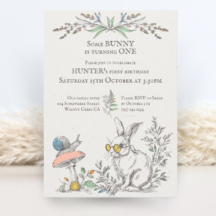 Invitación Algunos BUNNY están convirtiendo UN bosque rústico